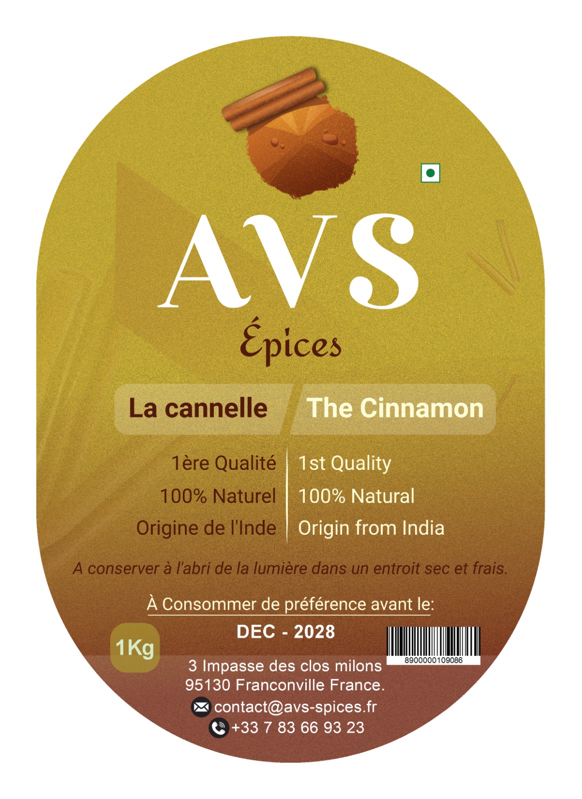 banner shows label of cinnamon