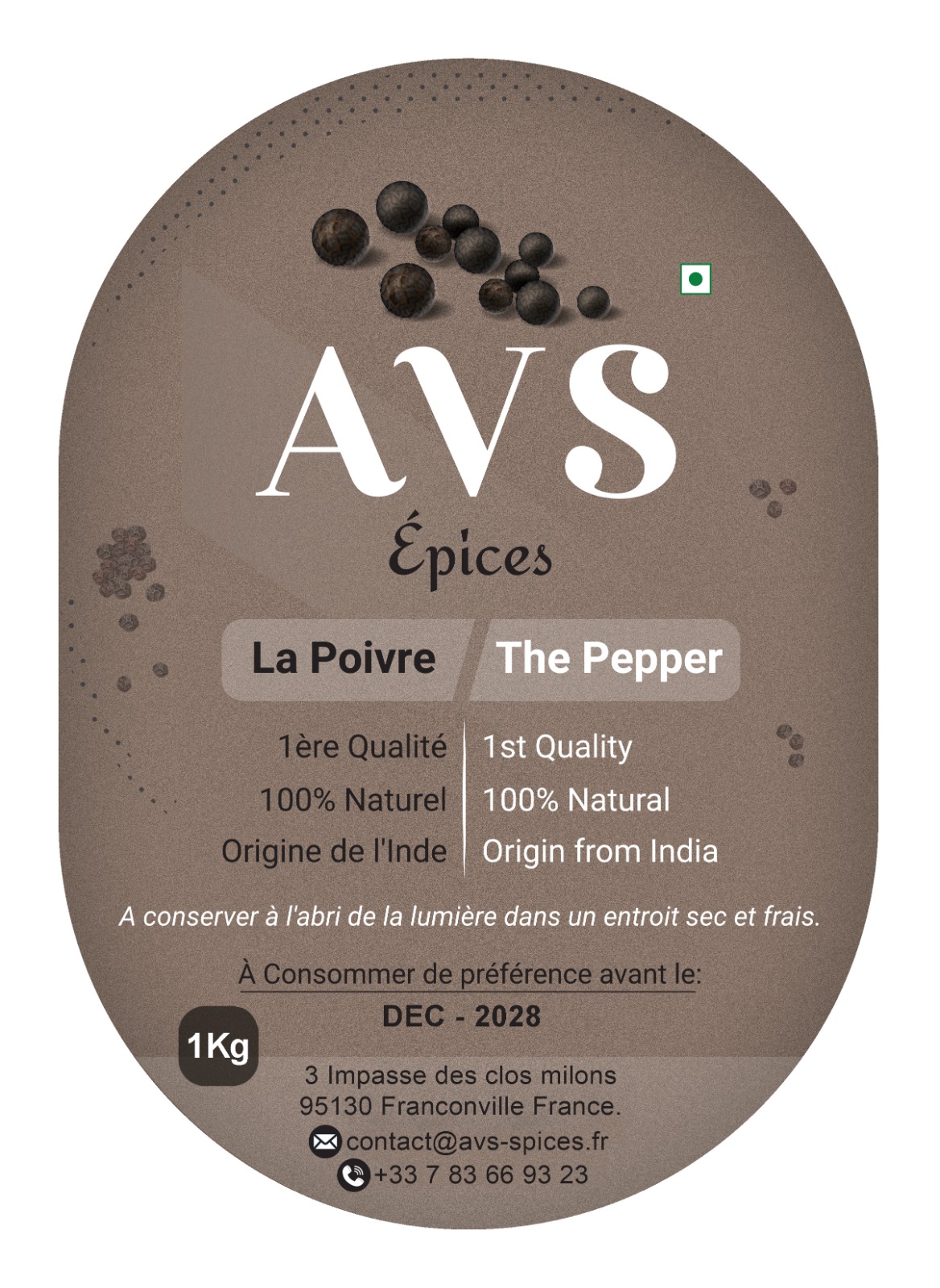 banner shows label of pepper